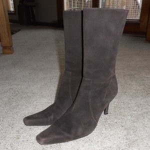 STUART WEITZMAN brown leather heels boots 7-1/2 M